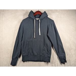 Men's French Terry Pullover Black Hoodie Size SMALL